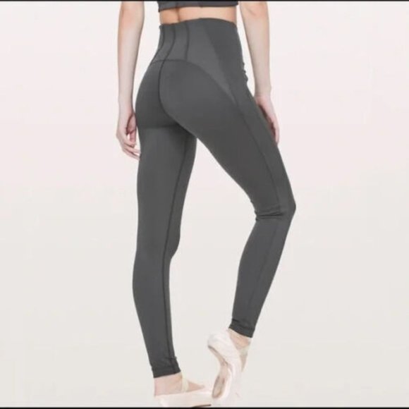 RARE Lululemon Principal Dancer Corsetry Tights Size 6 Soot Gray 28" Luxtreme - Picture 3 of 8